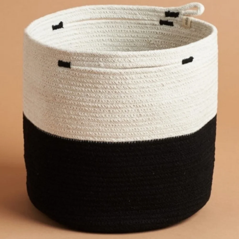 MIA MELANGE Foldable Cotton Handcrafted Basket Storage Plant Pot Holder NWT